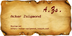 Acker Zsigmond névjegykártya