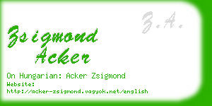 zsigmond acker business card